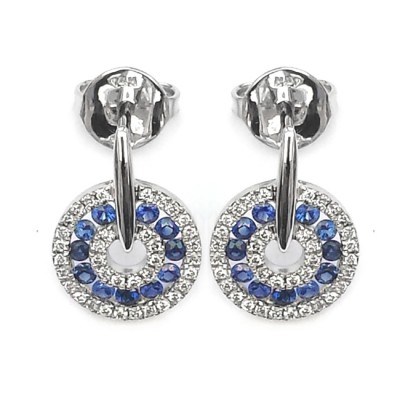 NJ Design Diamond Sapphire Earrings