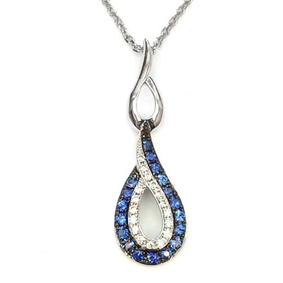 NJ Design Diamond Sapphire Pendant