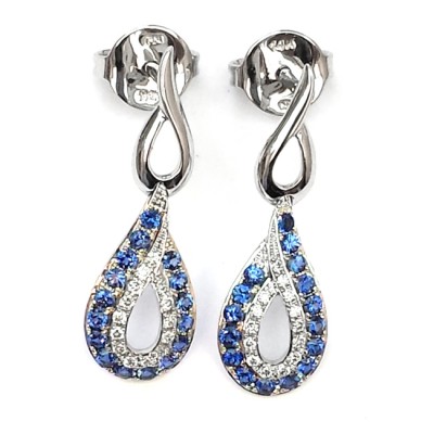 NJ Design Diamond Sapphire Earrings