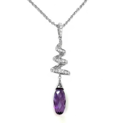 NJ Design Diamond Amethyst Pendant