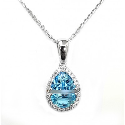 NJ Design Diamond-Blue Topaz necklace