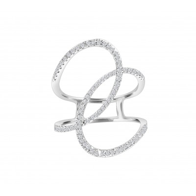 NJ Design Diamond Free Form Ring