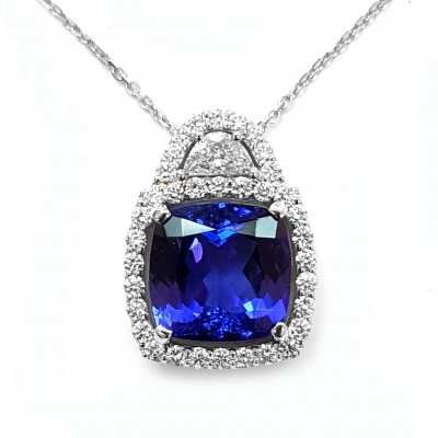 NJ Design Tanzanite-Diamonds Necklace 