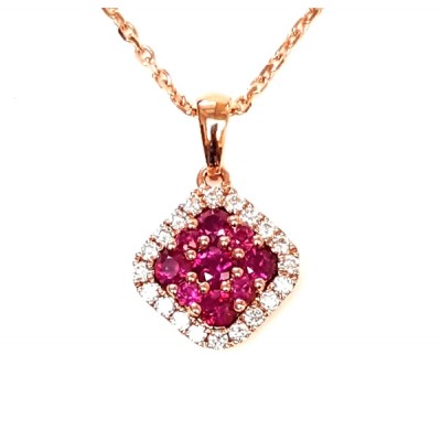 NJ Design Diamonds-Rubies Necklace 