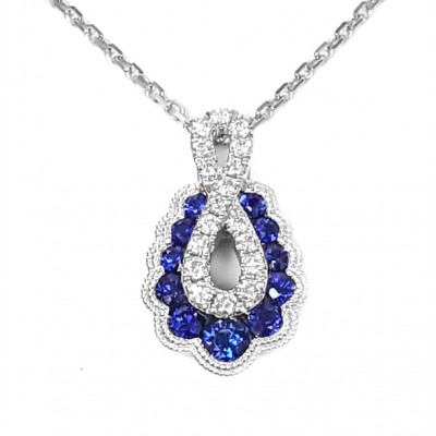 NJ Design Diamonds-Sapphire Necklace 