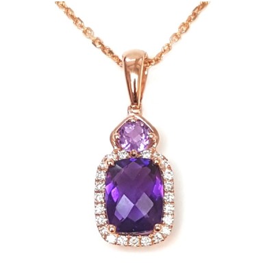 NJ Design Diamonds-Amethyst Necklace 
