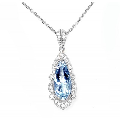 NJ Design Diamonds-Aquamarine Necklace 