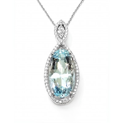 NJ Design Diamonds-Aquamarine Necklace 