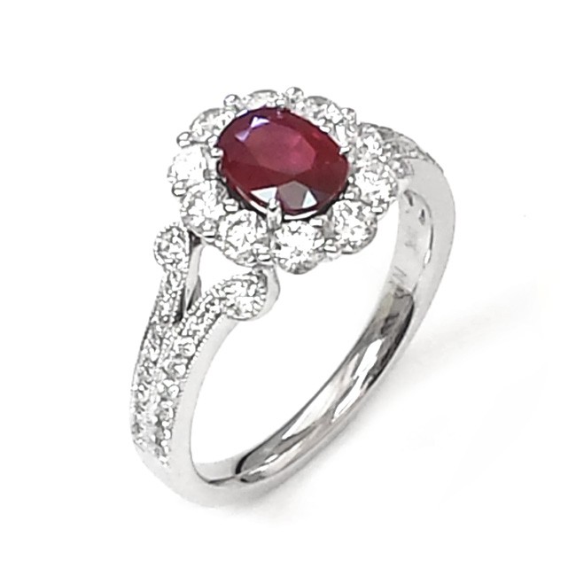 Parle White Gold Ruby Ring RCC317R11WI 14KW - Fashion Rings | John E.  Koller Jewelry Designs | Owasso, OK